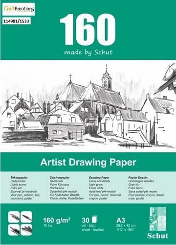 Schut Artist Drawing Paper 160 gram A3 bloc a 30 vel