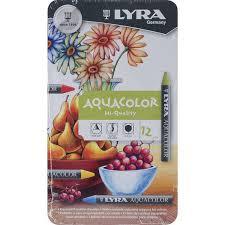 LYRA Aqua Color Water-soluble Wax Crayons Set of 12 Assorted Colors