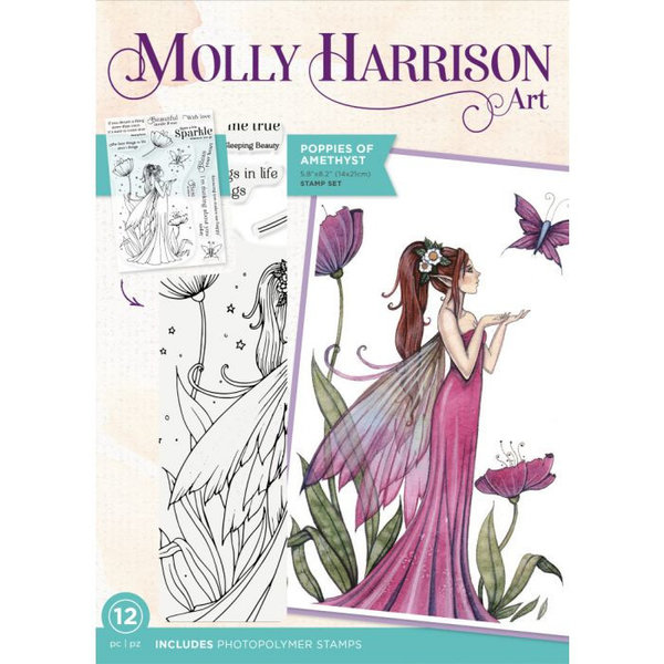 Molly Harrison Clearstamp - Poppies of Amethyst