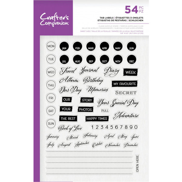 Crafter's Companion Clearstamp - Tab Labels