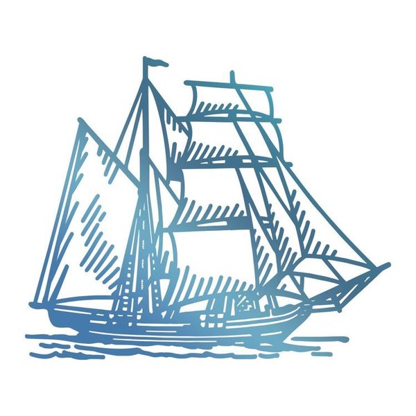 Tall Ship Hotfoil Stamp
