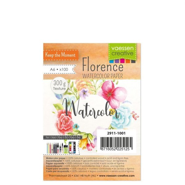 Florence • Aquarelpapier texture Ivoor 300g A6 100pcs