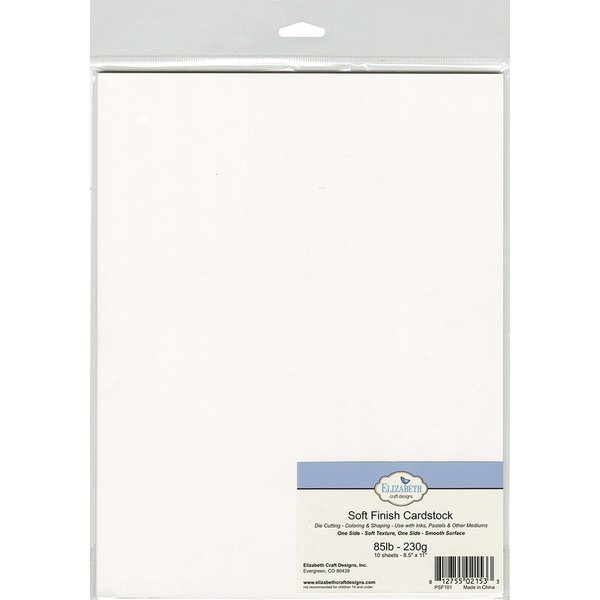 Soft Finish Cardstock 85lb 8.5"X11" 10/Pkg-White, PSF101