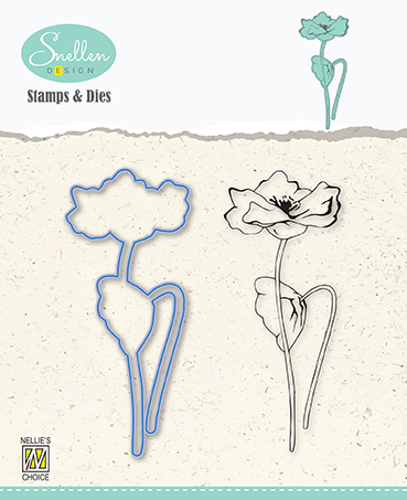 Flowers Die + Clear stamp serie: Poppy