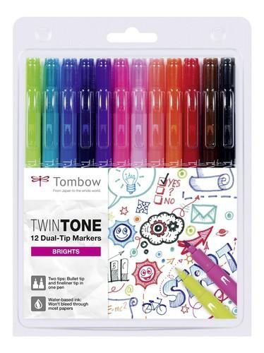 Tombow TwinTone markers 12st set stralende kleuren
