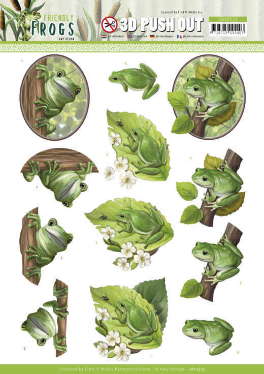 3D Push Out - Amy Design - Friendly Frogs - Tree Frogs