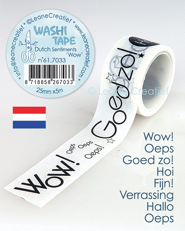 Washi tape Nederlandse teksten 1 Wow, 25mm x 5m