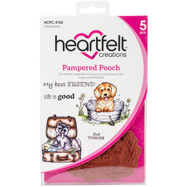 Heartfelt Creations Cling Rubber Stamp Set 5"X6.5"-Pampered Pooch