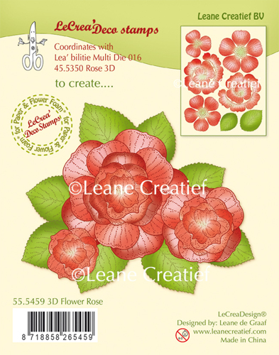 Leane Creatief - Clearstamp - 3D Flower Rose -
