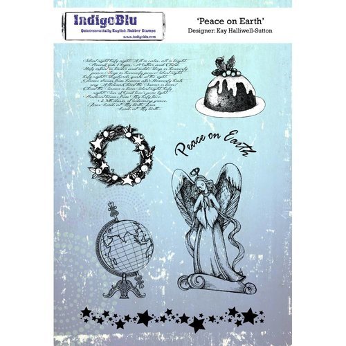 IndigoBlu Peace On Earth A5 Rubber Stamp