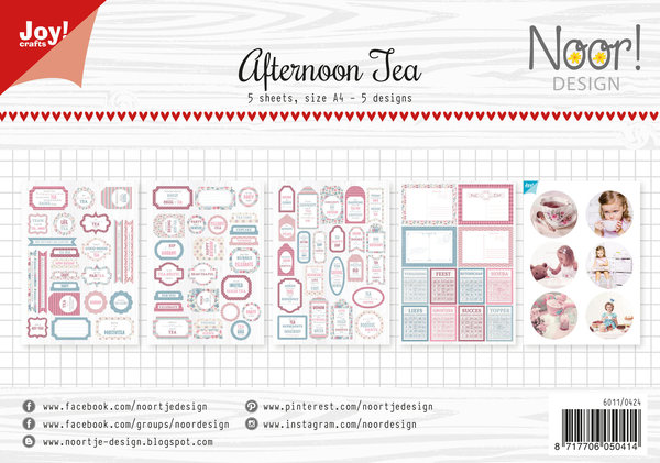 Label sheets / decoupage sheet - Afternoon tea	A4 - 4/1 sheets - 240/190 gr