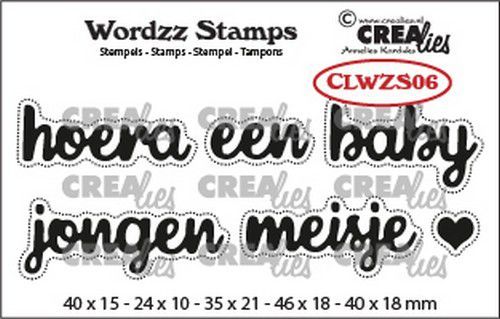 Crealies Clearstamp Wordzz Hoera een baby (NL) CLWZS06 46x18mm