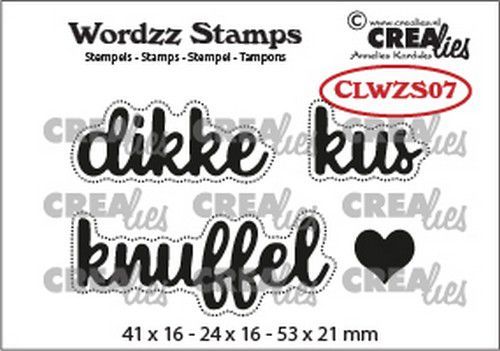Crealies Clearstamp Wordzz Dikke kus (NL) CLWZS07 53x21mm