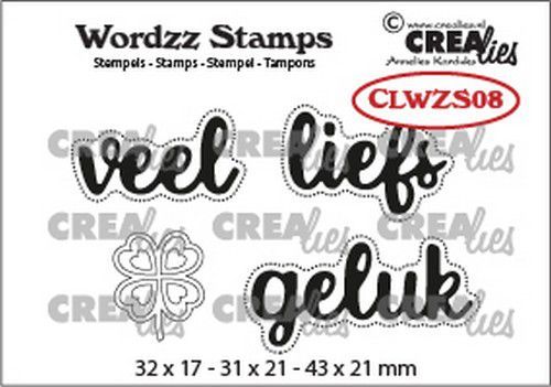 Crealies Clearstamp Wordzz Veel liefs (NL) CLWZS08 43x21mm