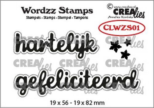 Crealies Clearstamp Wordzz Hartelijk gefeliciteerd (NL) CLWZS01 19x82 mm