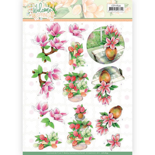 3D cutting sheet - Jeanine's Art Welcome Spring - Pink Magnolia