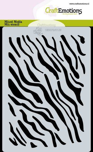 CraftEmotions Mask stencil tijger-zebra print A6 Carla Creaties