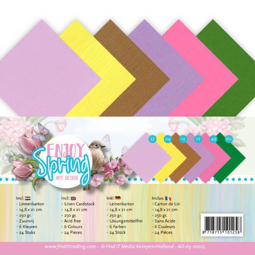 Linen Cardstock Pack - A5 - Amy Design - Enjoy Spring
