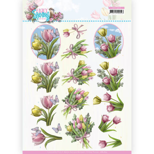 3D Cutting Sheet - Amy Design - Enjoy Spring - Bouquets of Tulips