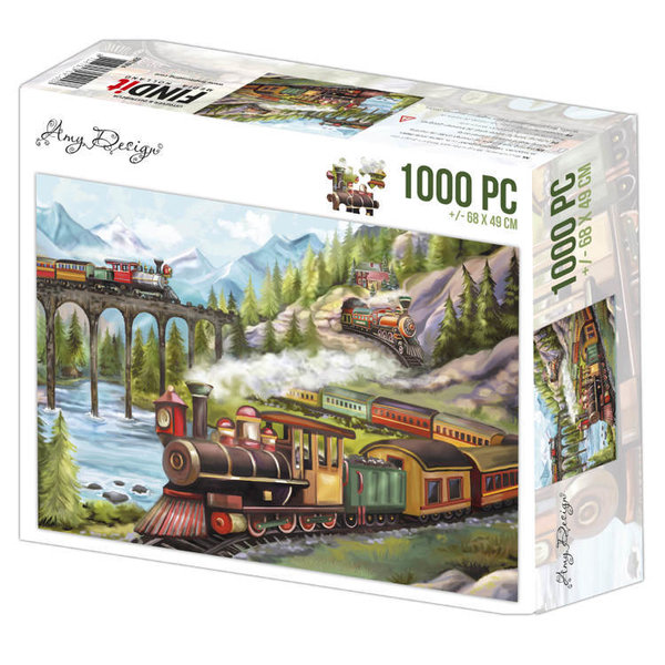 Jigsaw puzzel 1000 pc - Amy Design - Trains