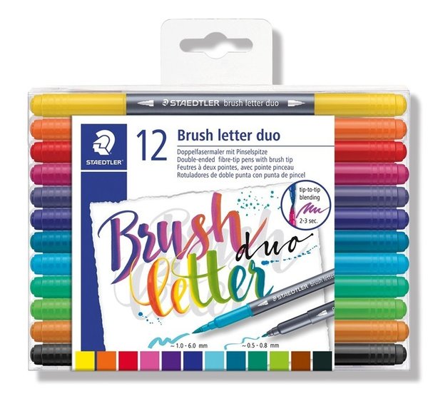 Brush letter duo penseel lettering pen - set 12