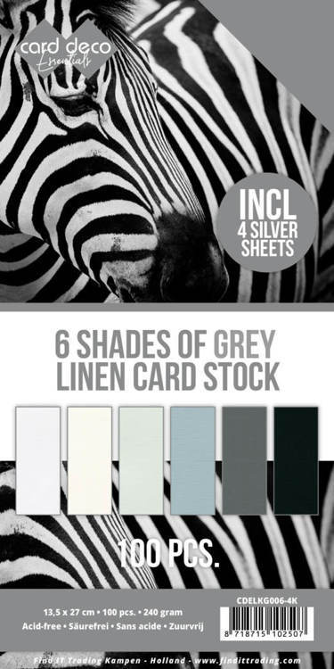 6 Shades of Grey Linen Card Stock - 4K