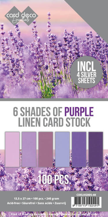 6 Shades of Purple Linen Card Stock - 4K