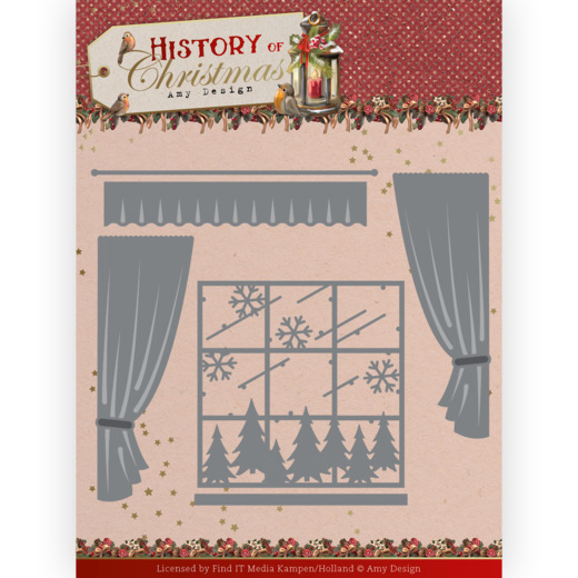 Dies - Amy Design - History of Christmas - Window with Curtains